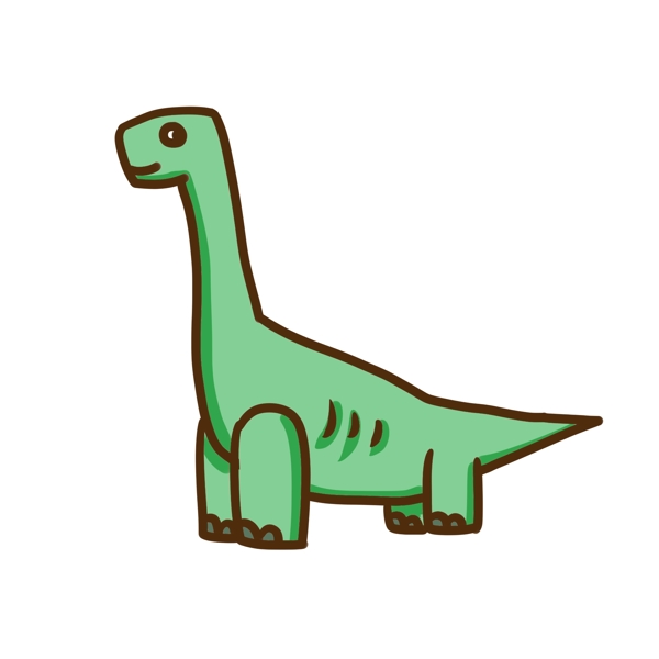 卡通绿色食草恐龙