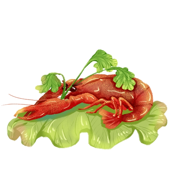 麻辣小龙虾与蔬菜和调味料的碰撞