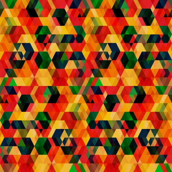 重叠的六角形几何抽象背景