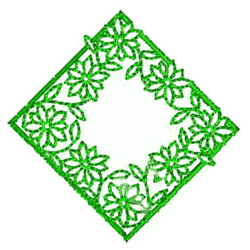 绣花正方形植物植物花纹家纺免费素材