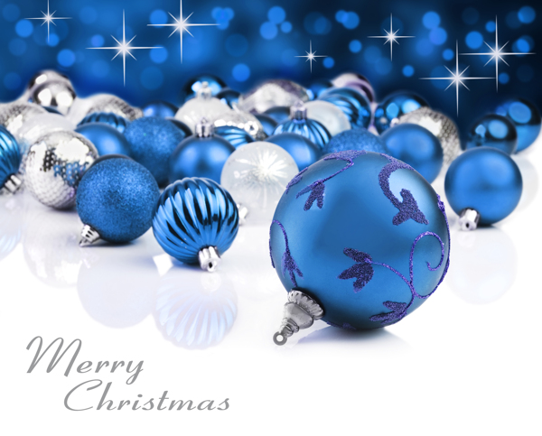 蓝色圣诞树吊饰背景图片