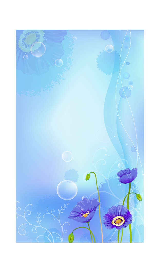 蓝色花朵背景图片1