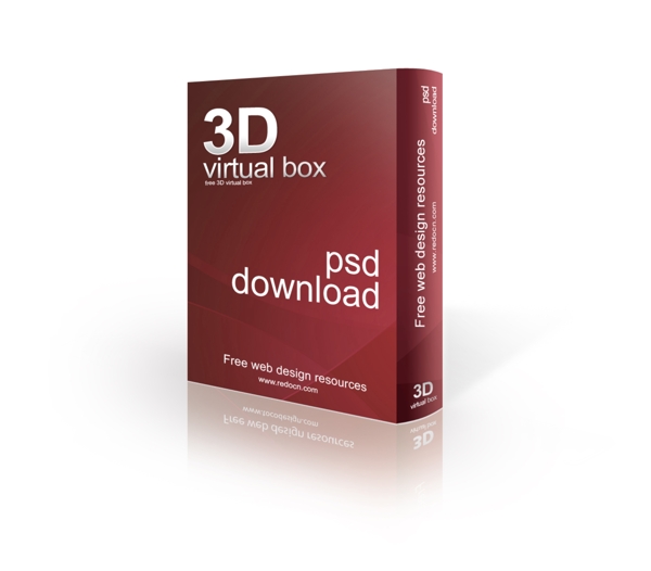 红色3D软件包装盒图片