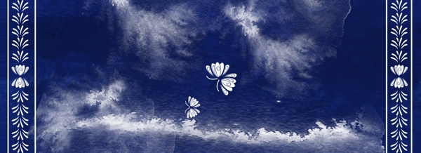 蜡染肌理花卉背景图片