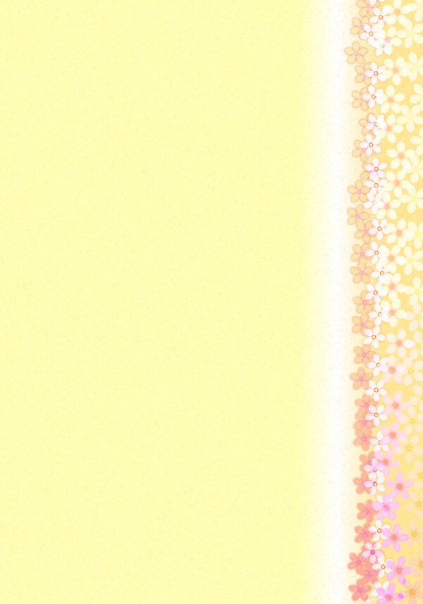 黄底右边花朵点点底纹花纹素材