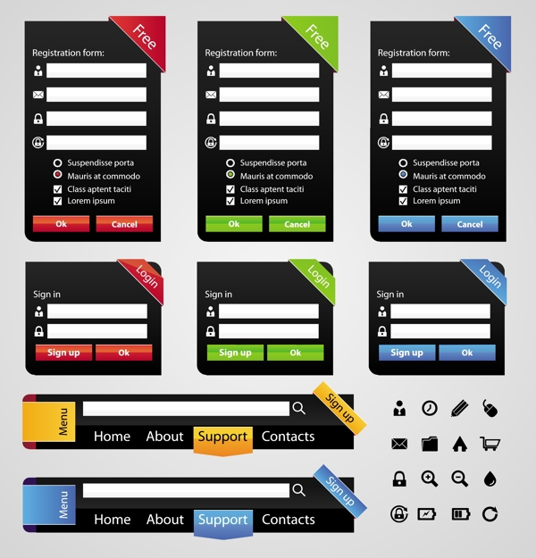 实用的网页元素矢量素材