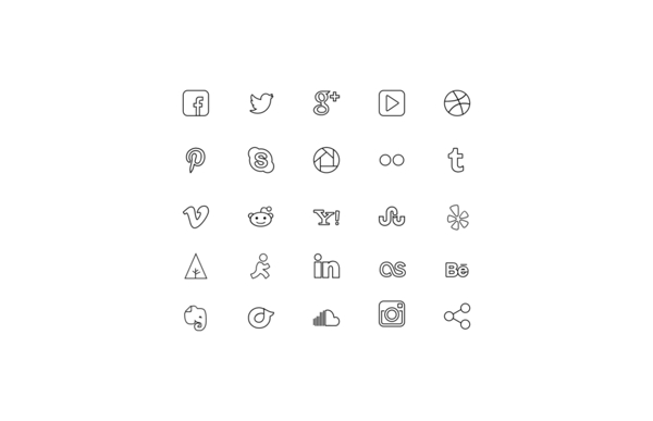 网页UI灰色线条icon图标设计
