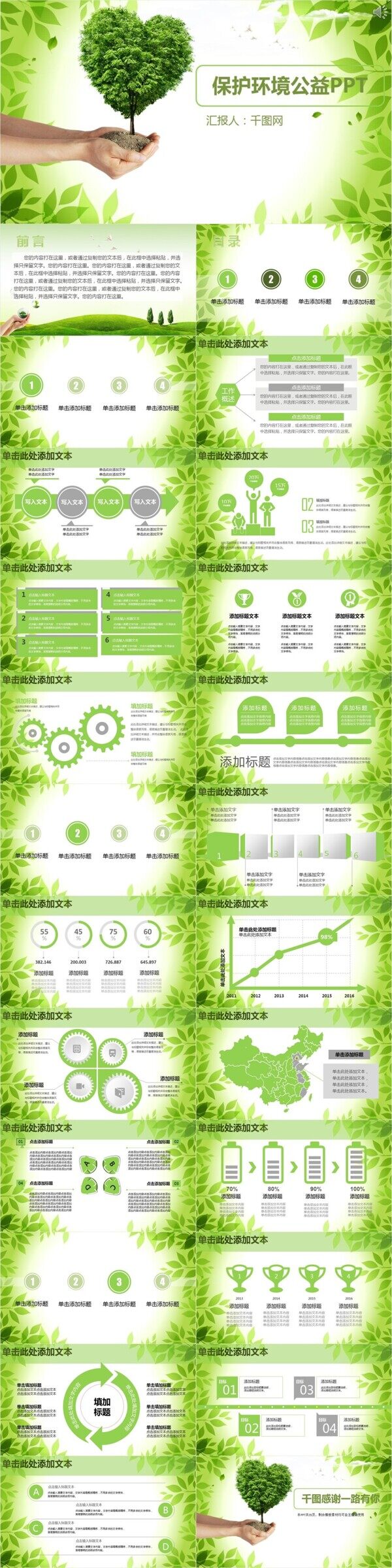 绿色保护环境公益宣传PPT模板