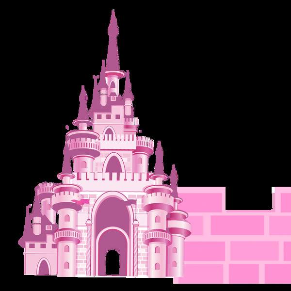 紫色欧式城堡图案
