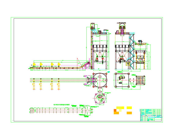 机械除渣设备布置系统详图CAD机械图纸