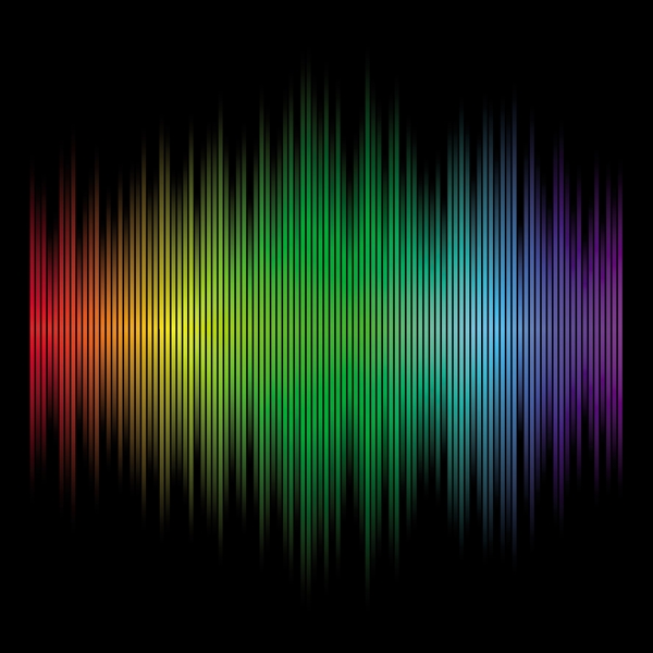 七彩线条音乐光线光谱矢量背景