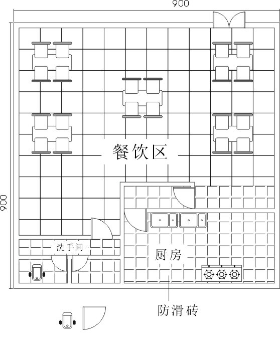 餐厅装修平面图图片