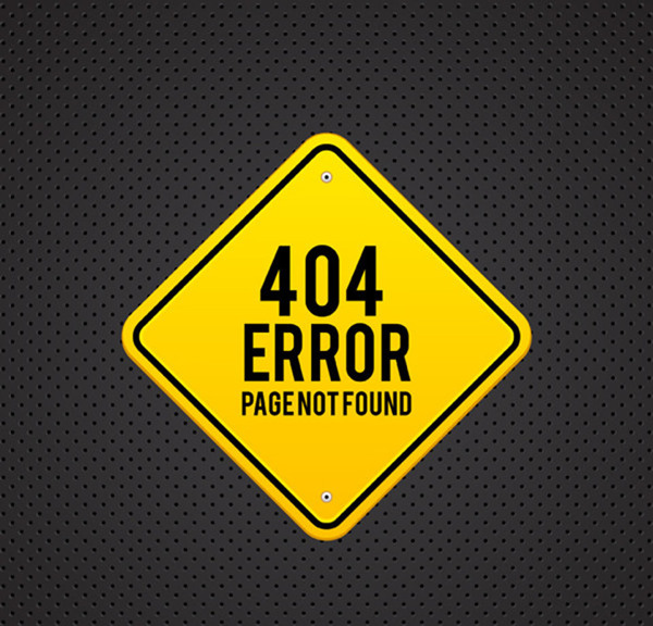 方形警告牌404错误页面