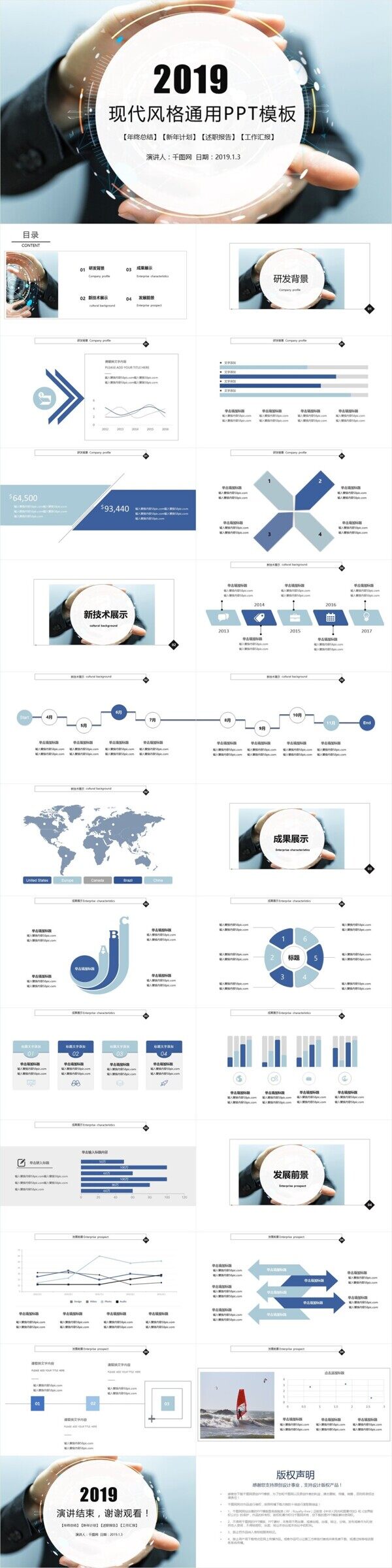 现代风格工作汇报商业计划书通用PPT范文