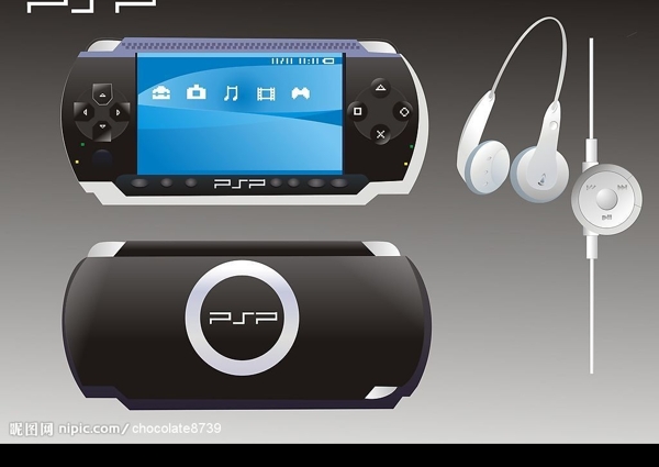 PSP背面和耳机还有标志图片