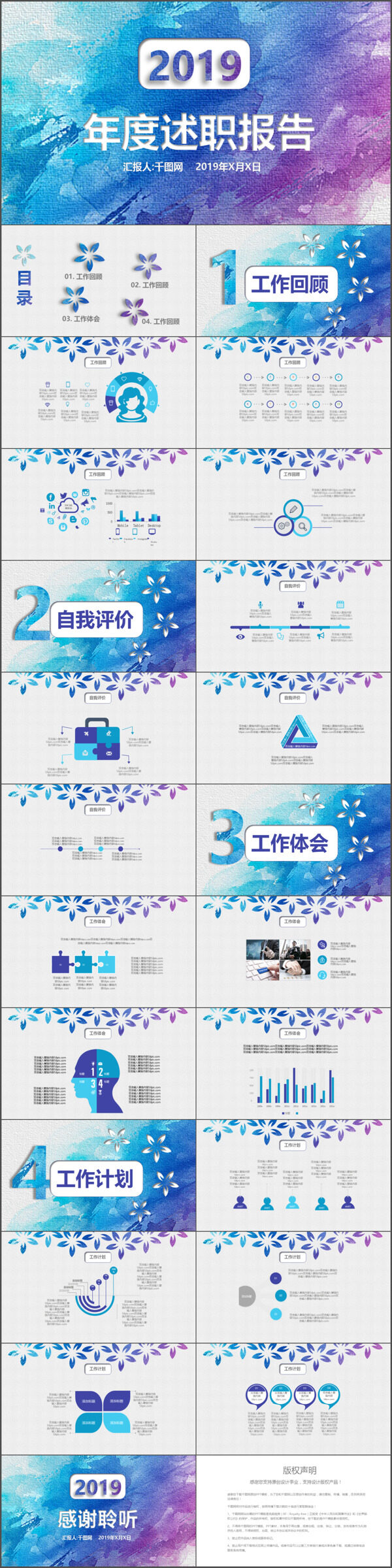 述职报告工作汇报计划总结通用PPT模板