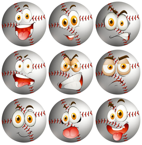 卡通棒球的表情图片
