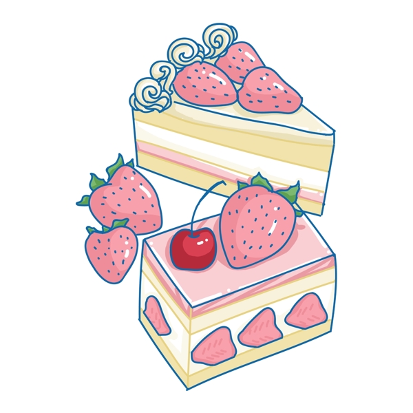 美味的水果蛋糕甜品可商用