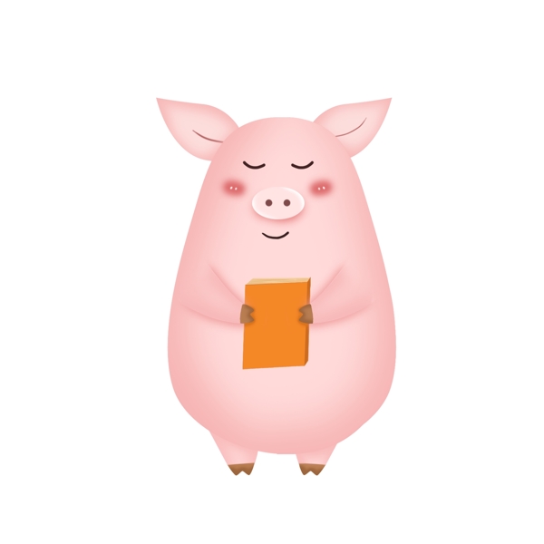 2019猪年动物卡通猪手绘插画可商用元素