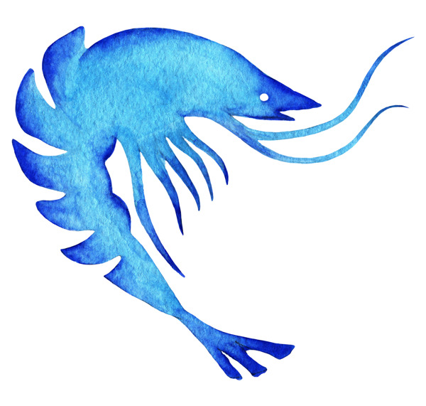 蓝色大只荧光龙虾图片素材