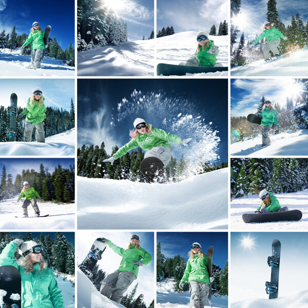 滑雪运动员摄影图片