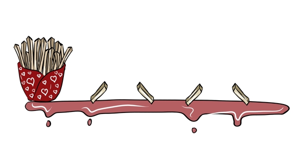 薯条卡通装饰插画