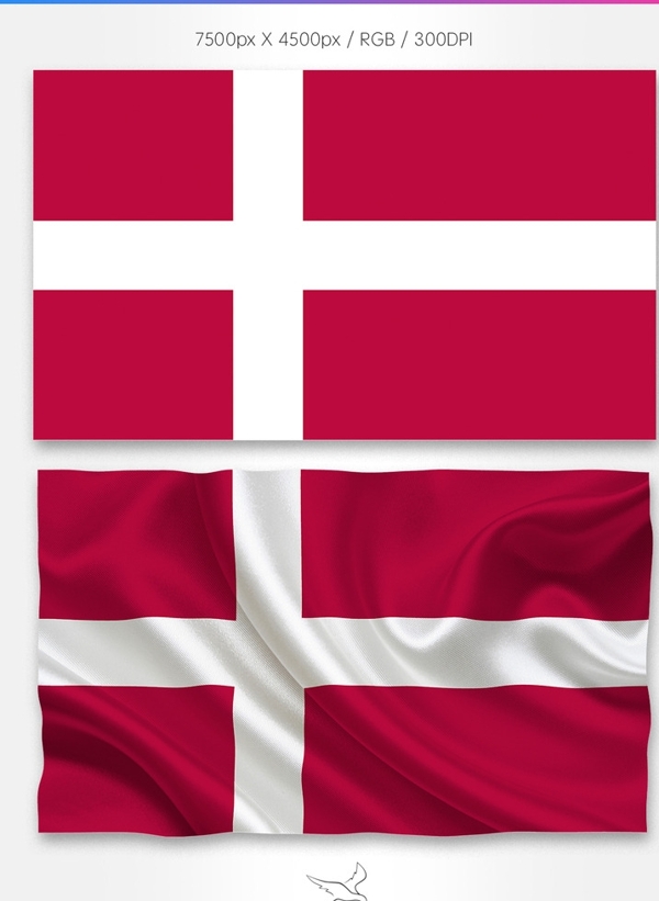 丹麦国旗分层psd