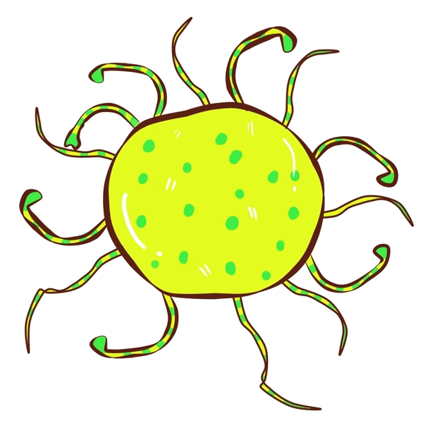 黄色的毛球卡通细菌