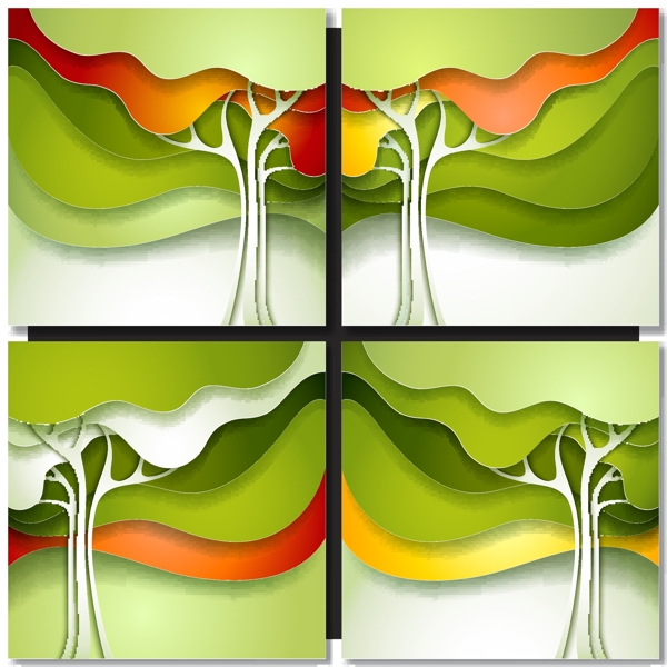 彩色抽象树