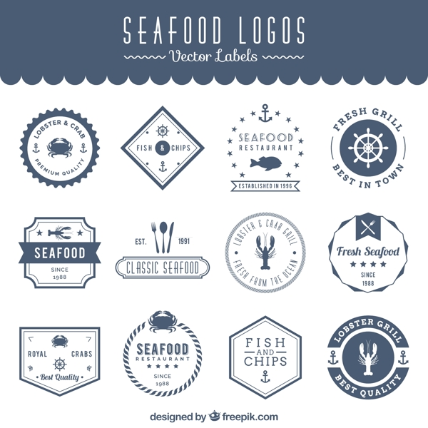 海洋食品海鲜标签图片