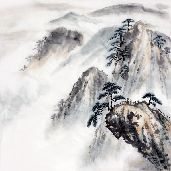 中式水墨山脉装饰画