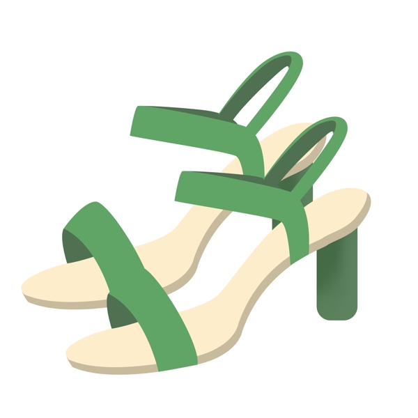 绿色创意凉鞋