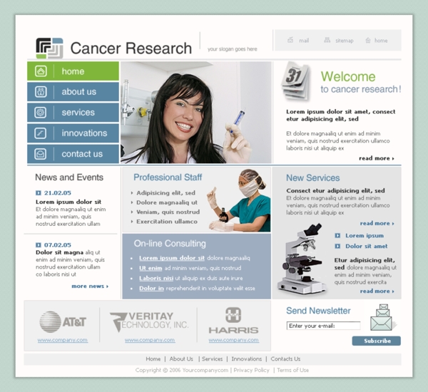 癌症研究中心网页模板