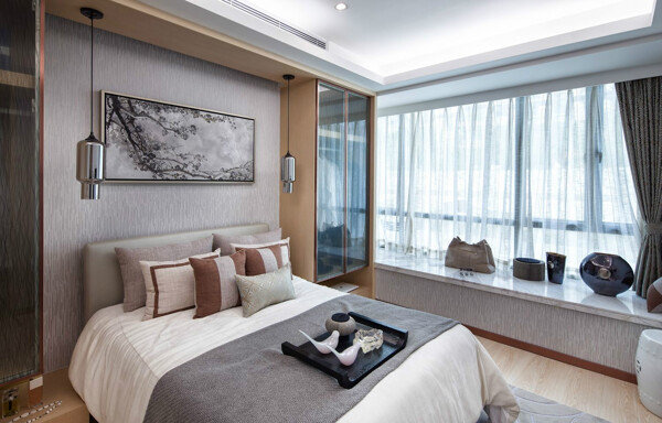 中式舒适卧室装饰效果设计