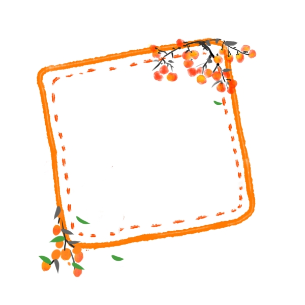 橘色方形装饰边框