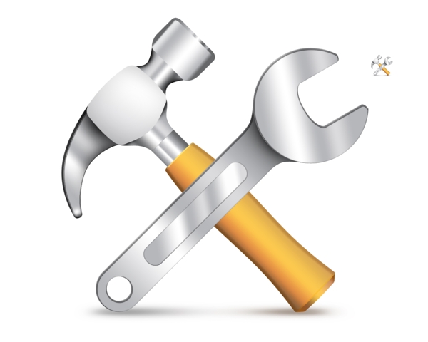 工具锤子和扳手icon图标设计