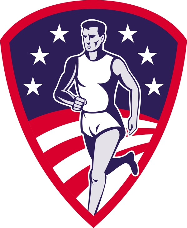 美国马拉松运动员竞技运动员盾