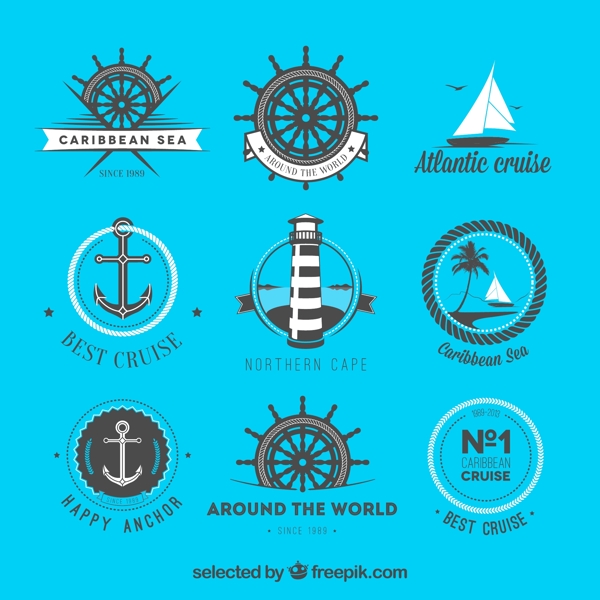创意航海标志矢量图