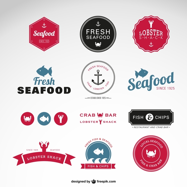 海产品logo标志商标设计矢量素材下载