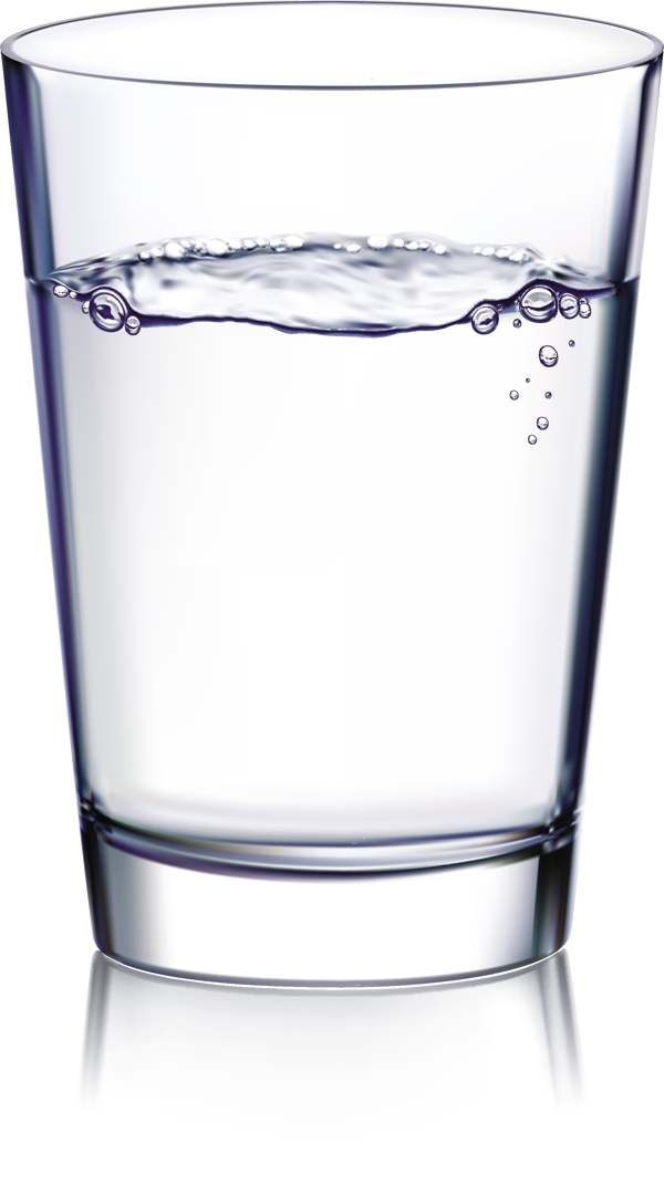 透明玻璃杯里的白水矢量