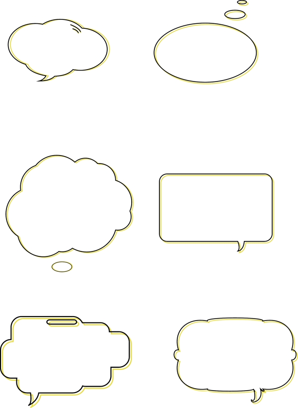 对话框简笔手绘聊天线框素材
