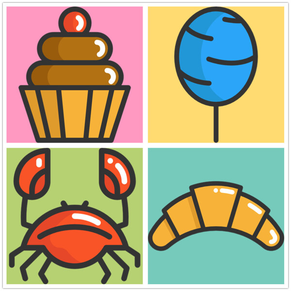 可爱立体食物icon图标