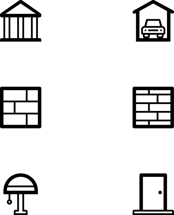 室内建筑icon图标素材