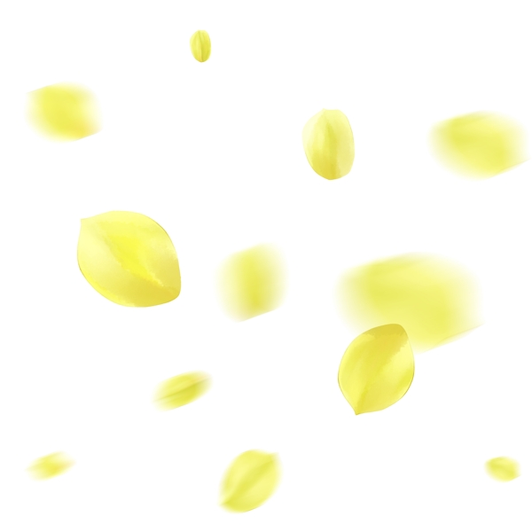 漂落的黄色小花瓣手绘黄色花瓣漂浮素材