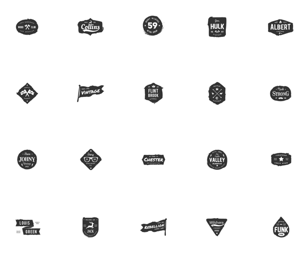 20个Logo黑色简约logo设计模板