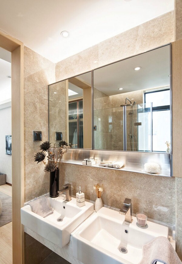 现代简约浴室台面装修效果图