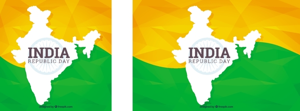 印度共和国日的多边形背景