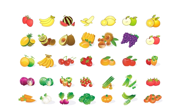 蔬菜水果图标矢量图片