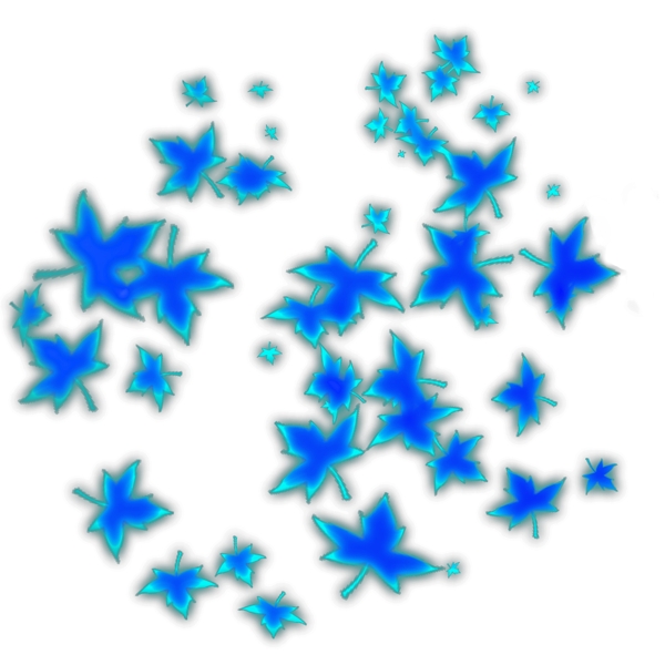 蓝色光效漂浮枫叶可商用元素