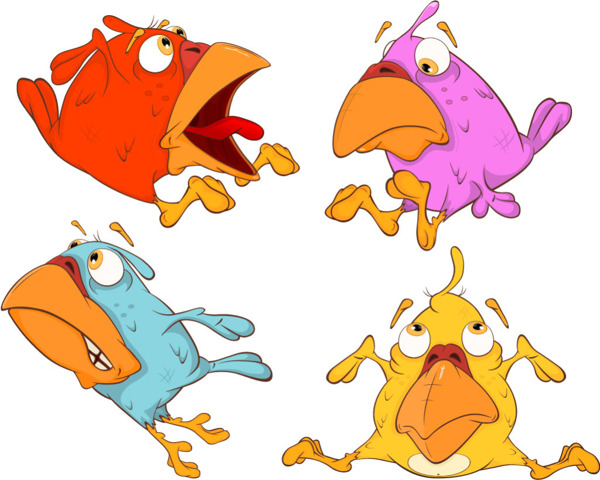 矢量卡通搞笑动物小鸟设计素材